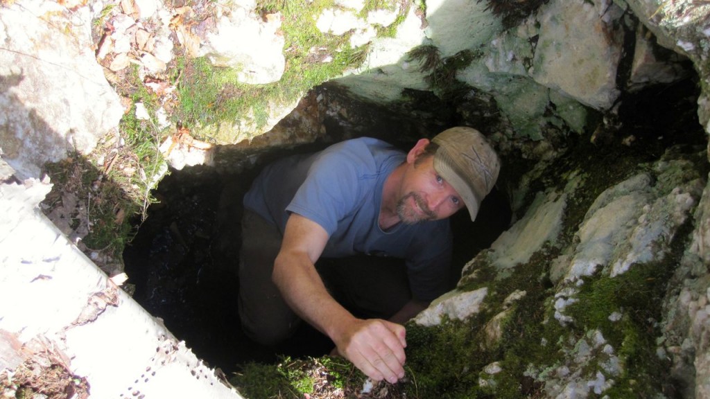 Trails Designer and Consultant Carl Demrow in the crystal mine. 